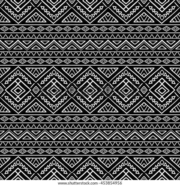 Hand Drawn Seamless Pattern Tribal Aztec Stock Vector (Royalty Free ...