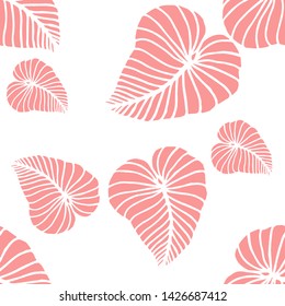 Hand drawn seamless pattern with tropical leaves: palms, monstera, passion fruit. Beautiful allover print with hand drawn exotic plants. Swimwear botanical design. Vector for any purposes