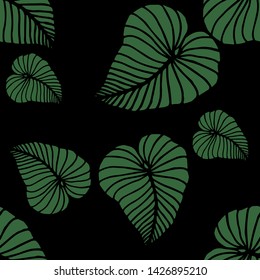 Hand drawn seamless pattern with tropical leaves: palms, monstera, passion fruit. Beautiful allover print with hand drawn exotic plants. Swimwear botanical design. Vector for any purposes