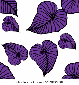 Hand drawn seamless pattern with tropical leaves: palms, monstera, passion fruit. Beautiful allover print with hand drawn exotic plants. Swimwear botanical design. Vector for any purposes