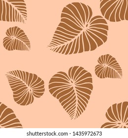 Hand drawn seamless pattern with tropical leaves: palms, monstera, passion fruit. Beautiful allover print with hand drawn exotic plants. Swimwear botanical design. Vector for any purposes