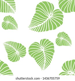 Hand drawn seamless pattern with tropical leaves: palms, monstera, passion fruit. Beautiful allover print with hand drawn exotic plants. Swimwear botanical design. Vector for any purposes