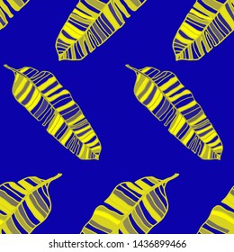Hand drawn seamless pattern with tropical leaves: palms, monstera, passion fruit. Beautiful allover print with hand drawn exotic plants. Swimwear botanical design. Vector for any purposes