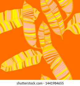 Hand drawn seamless pattern with tropical leaves: palms, monstera, passion fruit. Beautiful allover print with hand drawn exotic plants. Swimwear botanical design. Vector for any purposes