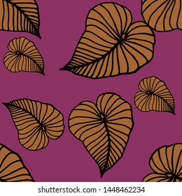 Hand drawn seamless pattern with tropical leaves: palms, monstera, passion fruit. Beautiful allover print with hand drawn exotic plants. Swimwear botanical design. Vector for any purposes