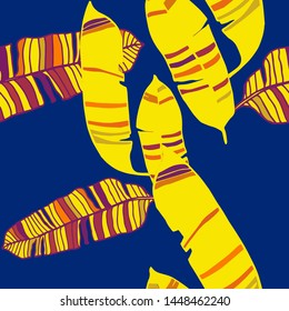 Hand drawn seamless pattern with tropical leaves: palms, monstera, passion fruit. Beautiful allover print with hand drawn exotic plants. Swimwear botanical design. Vector for any purposes