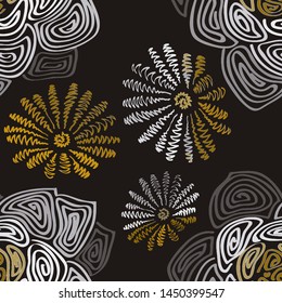 Hand drawn seamless pattern with tropical leaves: palms, monstera, passion fruit. Beautiful allover print with hand drawn exotic plants and animals. Swimwear botanical design. Vector for any purposes