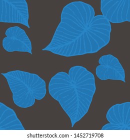 Hand drawn seamless pattern with tropical leaves: palms, monstera, passion fruit. Beautiful allover print with hand drawn exotic plants. Swimwear botanical design. Vector for any purposes