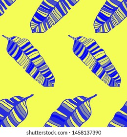 Hand drawn seamless pattern with tropical leaves: palms, monstera, passion fruit. Beautiful allover print with hand drawn exotic plants. Swimwear botanical design. Vector for any purposes