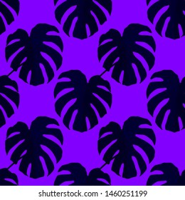 Hand drawn seamless pattern with tropical leaves: palms, monstera, passion fruit. Beautiful allover print with hand drawn exotic plants. Swimwear botanical design. Vector for any purposes