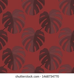 Hand drawn seamless pattern with tropical leaves: palms, monstera, passion fruit. Beautiful allover print with hand drawn exotic plants. Swimwear botanical design. Vector for any purposes