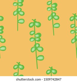 Hand drawn seamless pattern with tropical leaves. Beautiful allover print with hand drawn exotic plants. Swimwear botanical design. Vector for any purposes