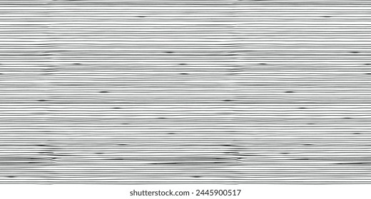 Hand Drawn Seamless Pattern. Vector texture by ink pen. Uneven horizontal lines. Black and white doodle.	