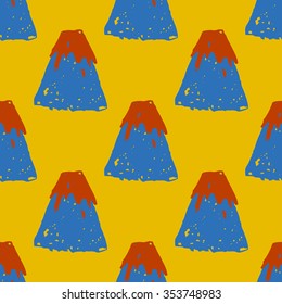 Hand drawn seamless pattern Volcano