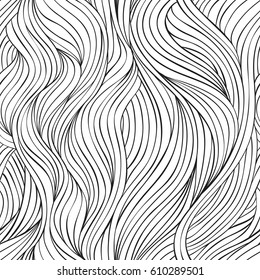 hand drawn seamless pattern. wavy stripes vector background