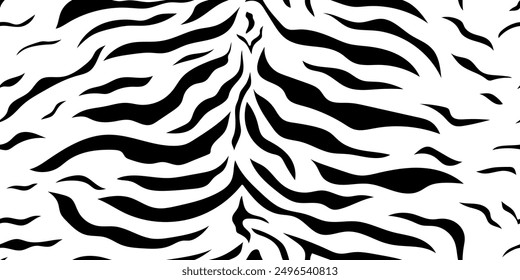 Dibujado a mano sin patrón con piel de cebra o tigre.  Motivo de rayas repetitivas. Vida silvestre, textura de camuflaje natural. Ideal para textiles, tela, Fondo de pantalla, envoltura, scrapbook y embalaje