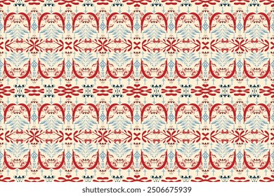 Handgezeichnete nahtlose Muster für Stoff, Textilien, Kleidung, Umschlagpapier, Bezug, Teppich, Wohndekor, abstrakte Hintergründe. Schönes Muster und farbenfroh in Vektorgrafik.