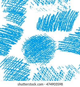 hand drawn seamless patterns. Stripes, polka dots, stroke patterns.