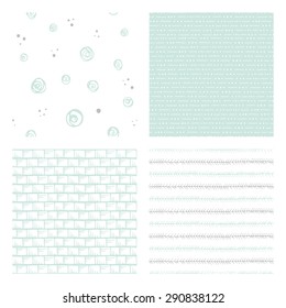 hand drawn seamless patterns: tribal, geometric and abstract doodles, vector illustration