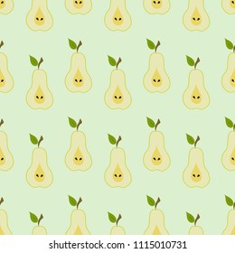 hand drawn seamless pear pattern on light background