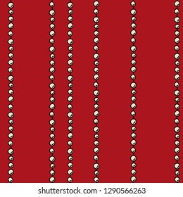 hand drawn seamless pettern with vertical rows of pearls