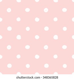 Hand drawn seamless pink irregular dot texture, vector illustration