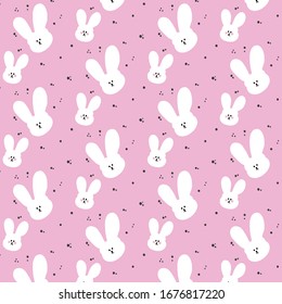 Hand drawn seamless rabbit pattern. hand drawn rabbit.