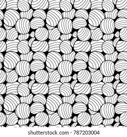 Hand drawn seamless repeat pattern in black and white texture, Modern textile, wrapping paper, wall art design, invitation card, wallpaper background. Vector EPS8