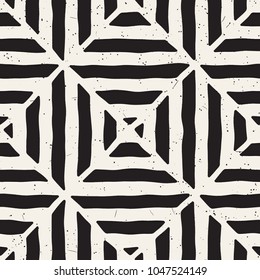Hand drawn seamless repeating pattern with lines tiling. Grungy freehand ink brush background texture.
