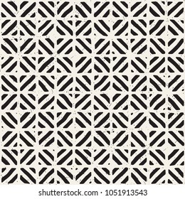 Hand Drawn Seamless Repeating Pattern With Lines Tiling. Grungy Freehand Ink Brush Background Texture.