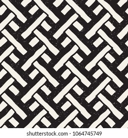 Hand drawn seamless repeating pattern with lines tiling. Grungy freehand ink brush background texture.