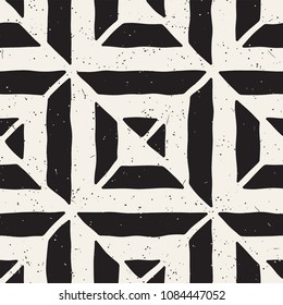Hand drawn seamless repeating pattern with lines tiling. Grungy freehand ink brush background texture.