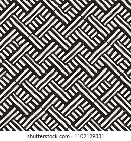 Hand drawn seamless repeating pattern with lines tiling. Grungy freehand ink brush background texture.