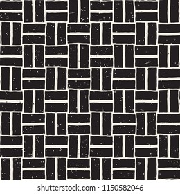 Hand drawn seamless repeating pattern with lines tiling. Grungy freehand ink brush background texture.