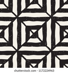 Hand drawn seamless repeating pattern with lines tiling. Grungy freehand ink brush background texture.