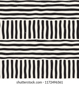 Hand drawn seamless repeating pattern with lines tiling. Grungy freehand ink brush background texture.