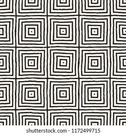 Hand drawn seamless repeating pattern with lines tiling. Grungy freehand ink brush background texture.