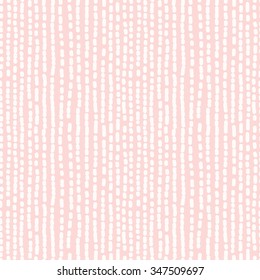 Hand Drawn Seamless Rose And White Irregular Dotted Line Texture, Vector Illustration