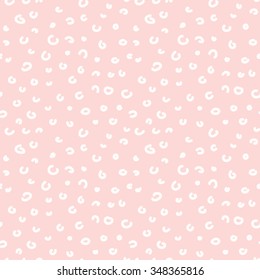 Hand drawn seamless rose and white irregular sketchy spots texture, vector illustration