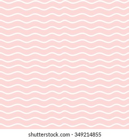 Hand drawn seamless rose and white irregular wave line texture, vector illustration