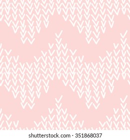 Hand drawn seamless rose and white random checkmark texture, vector illustration