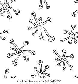 Hand drawn seamless sea vector pattern with tentacles for textile, ceramics, fabric, print, cards, wrapping
