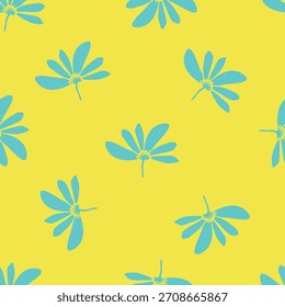 Dibujado a mano sin fisuras Patrón de flores simple Vector de impresión de moda
