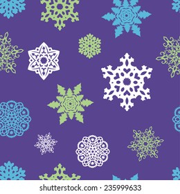 hand drawn seamless snowflake pattern