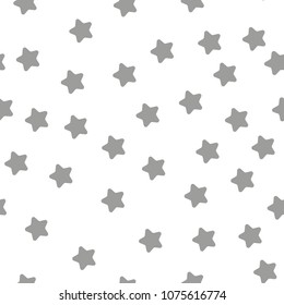 Hand drawn seamless star pattern with ink doodles. Vector background