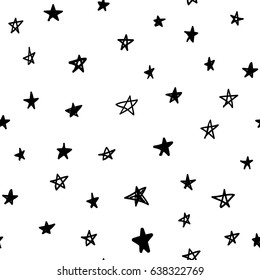 Hand Drawn  Seamless Star Pattern,