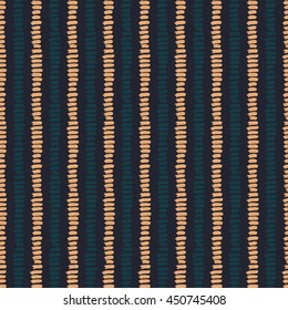 Hand drawn seamless strip line pattern. Dry brush and rough edges ink doodle illustration. Abstract vector background