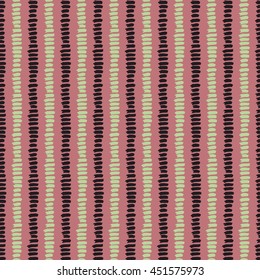 Hand drawn seamless strip line pattern. Dry brush and rough edges ink doodle illustration. Abstract vector background