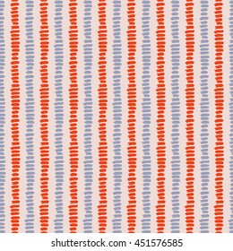 Hand drawn seamless strip line pattern. Dry brush and rough edges ink doodle illustration. Abstract vector background