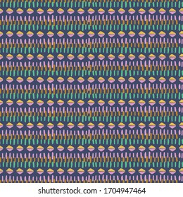 Hand drawn seamless stripe pattern. Vector tribal design background. Ethnic motif. Vector repeat.